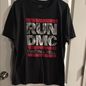 Run DMC Lucky Brand Men's 'Raising Hell' Graphic Tee - Black with Red Accents